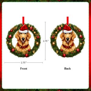 SICOHOME Golden Retriever Christmas Ornament Golden Retriever Gifts for Women and Dog Lovers Golden Retriever Xmas Tree Ornaments Round Ornament with Gift Box Xmas Present for Retrievers Lovers Gift