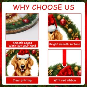 SICOHOME Golden Retriever Christmas Ornament Golden Retriever Gifts for Women and Dog Lovers Golden Retriever Xmas Tree Ornaments Round Ornament with Gift Box Xmas Present for Retrievers Lovers Gift