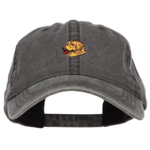 golden retriever embroidered washed cap - black osfm