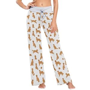 women's pajama pants golden retriever dogs sleepwear lounge pajama bottoms white s