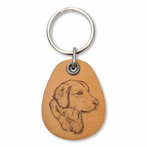 forleathermore - golden retriever - genuine leather keychain - pet keychains