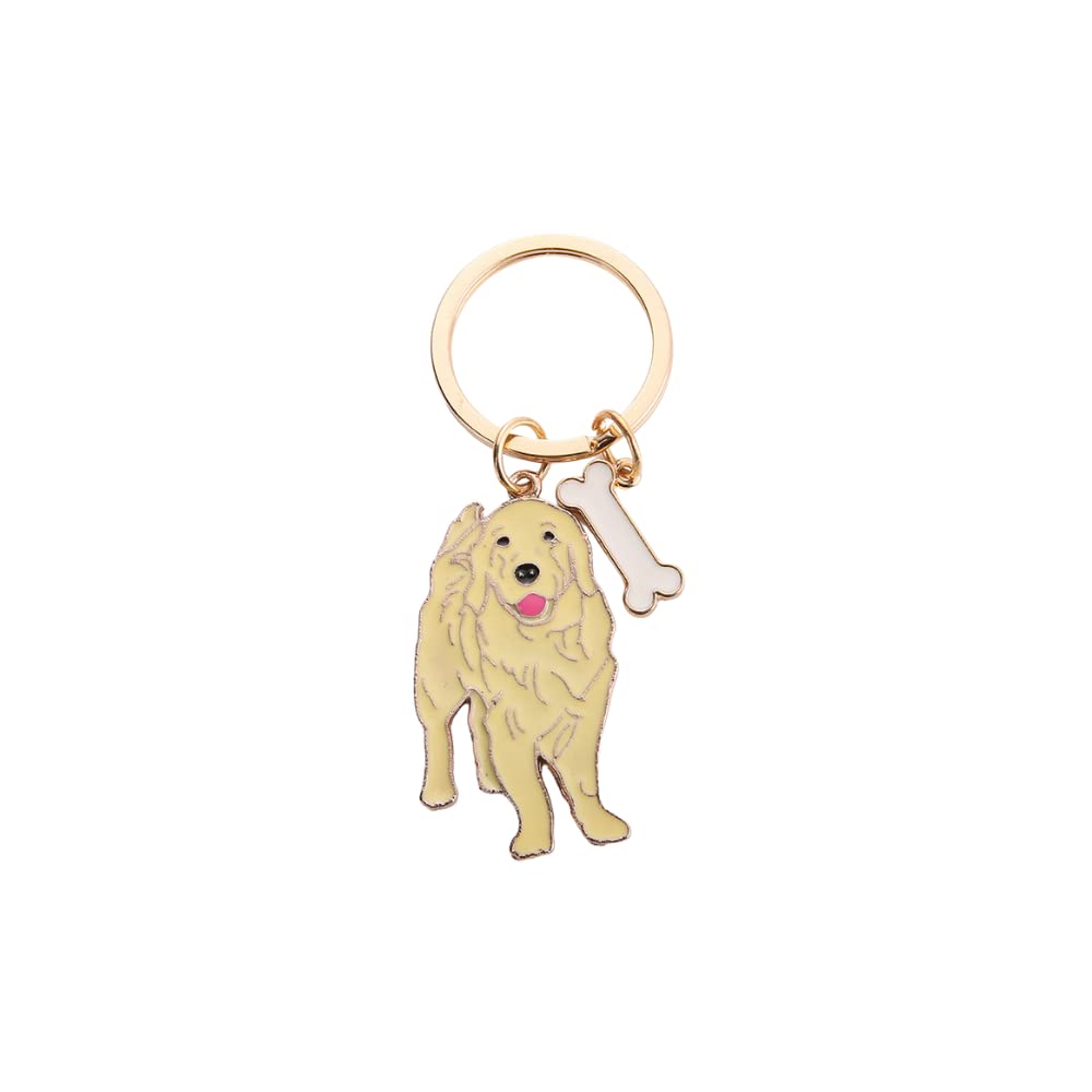 tenghong2021 Corgi Keychain Dog Zipper Cute Pendant Clip On Charm Animal Jewelry Gift Pet Lover Welsh Keyring Unisex -Golden Retriever