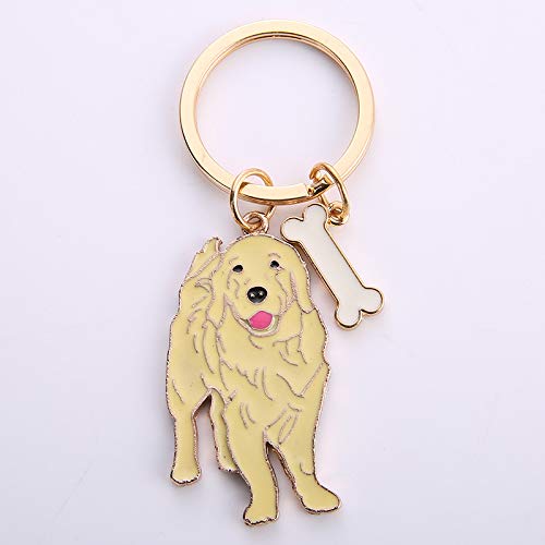 tenghong2021 Corgi Keychain Dog Zipper Cute Pendant Clip On Charm Animal Jewelry Gift Pet Lover Welsh Keyring Unisex -Golden Retriever