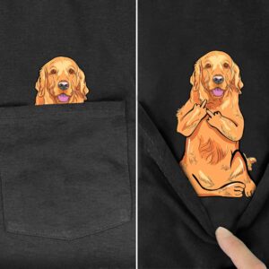 Funny Golden Retriever Middle Finger in Pocket T-Shirt Animal Lover Shirt, Vintage Birthday T-Shirt Lover Gift for Men Women