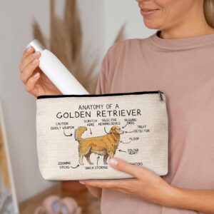 AWSICE Golden Retriever Makeup Bag Anatomy Of A Golden Retriever Cosmetic Bag Lover Gift For Pet Dog Lover Women Sister Friend-A15