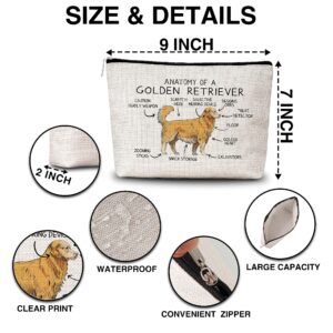 AWSICE Golden Retriever Makeup Bag Anatomy Of A Golden Retriever Cosmetic Bag Lover Gift For Pet Dog Lover Women Sister Friend-A15