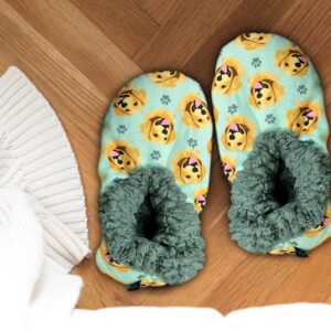 Golden Retriever Super Soft Slippers - E&S Pets - Golden Retriever Gifts - Cozy House Slippers - Non Skid Bottom - One Size Fits Most - Sherpa slipper - Pet Lover Gifts For Men And Women