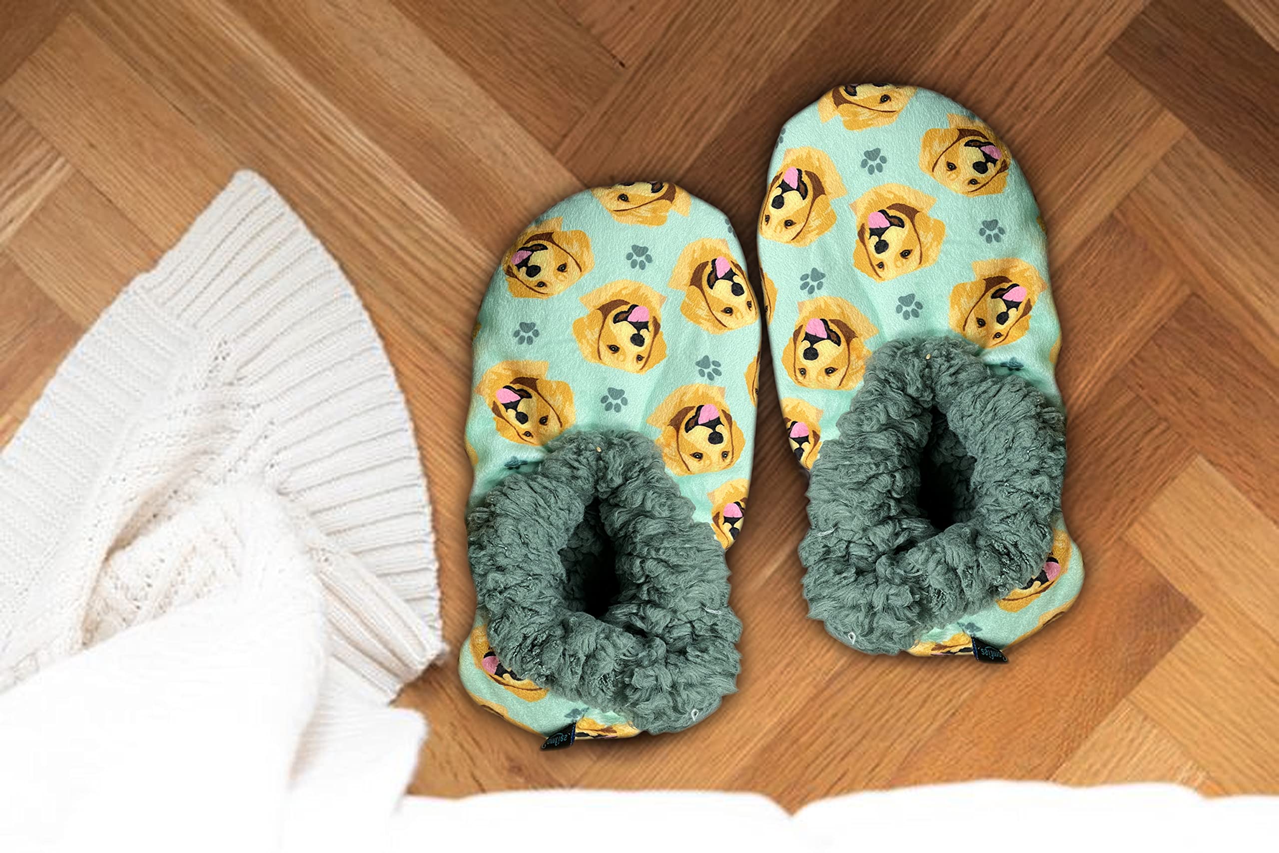 Golden Retriever Super Soft Slippers - E&S Pets - Golden Retriever Gifts - Cozy House Slippers - Non Skid Bottom - One Size Fits Most - Sherpa slipper - Pet Lover Gifts For Men And Women