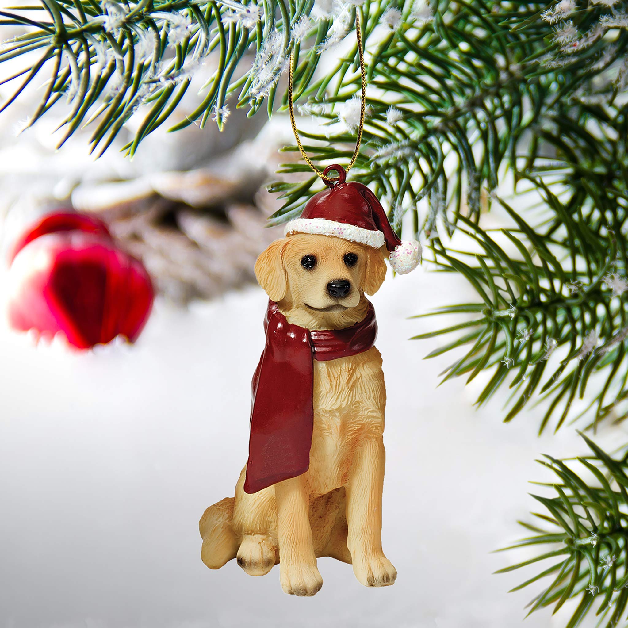 Design Toscano Christmas Xmas Golden Retriever Holiday Dog Ornaments