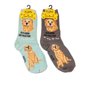 foozys unisex crew socks | canine/dog collection | golden retriever