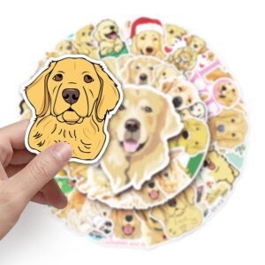 Golden Retriever Stickers for Teens Boy Girls Kids|50 Pcs|Cute Dog Vinyl Waterproof Stickers for Laptop Phone Luggage Flasks Water Bottle Bike Car Tablet,Lovely Animals Decals Pack(Golden Retriever)