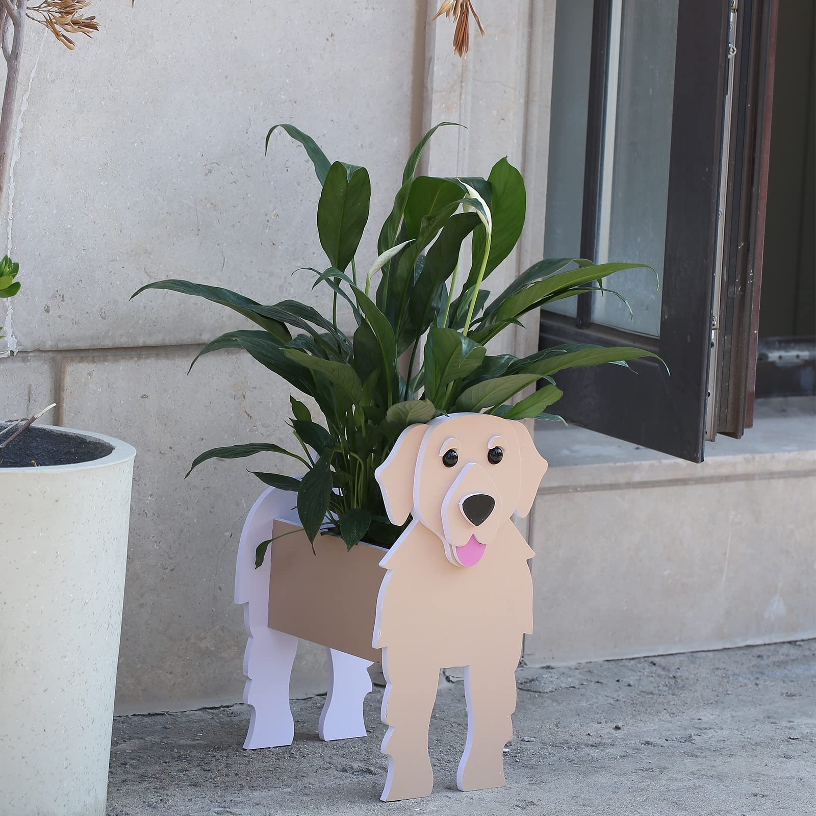 Gochoi Golden Retriever Gifts for Women, Golden Retriever Dog Planter Pot Flower Pots for Outdoor Garden Decoration, Golden Retriever Plant Container Holder Office Home Decor Small Golden Retriever