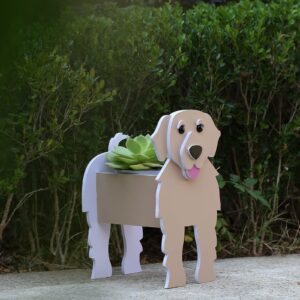 Gochoi Golden Retriever Gifts for Women, Golden Retriever Dog Planter Pot Flower Pots for Outdoor Garden Decoration, Golden Retriever Plant Container Holder Office Home Decor Small Golden Retriever