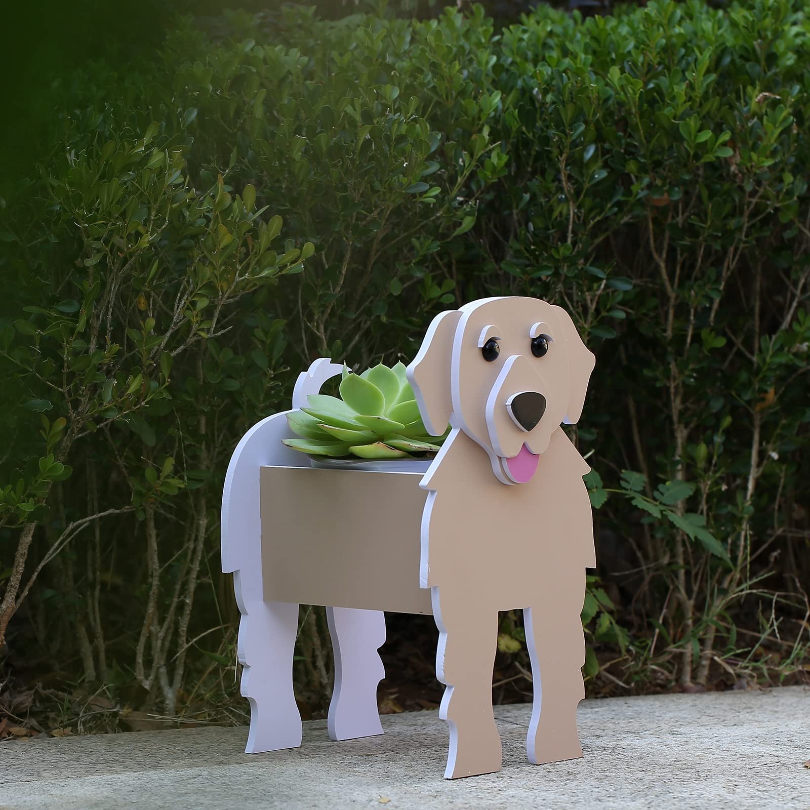 Gochoi Golden Retriever Gifts for Women, Golden Retriever Dog Planter Pot Flower Pots for Outdoor Garden Decoration, Golden Retriever Plant Container Holder Office Home Decor Small Golden Retriever