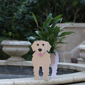 Gochoi Golden Retriever Gifts for Women, Golden Retriever Dog Planter Pot Flower Pots for Outdoor Garden Decoration, Golden Retriever Plant Container Holder Office Home Decor Small Golden Retriever