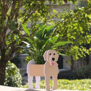 Gochoi Golden Retriever Gifts for Women, Golden Retriever Dog Planter Pot Flower Pots for Outdoor Garden Decoration, Golden Retriever Plant Container Holder Office Home Decor Small Golden Retriever