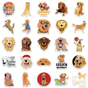 Cute Golden Retriever Stickers Pack, 50PCS Dog Stickers for Kids Teens Adults, Asverbet Waterproof Stickers for Water Bottle Laptop Phone Luggage