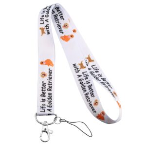 lqri golden retriever lover lanyard id holder gift clip dog lover gift life is better with a golden retriever pet dog gift