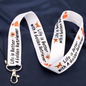 LQRI Golden Retriever Lover Lanyard ID Holder Gift Clip Dog Lover Gift Life is Better with A Golden Retriever Pet Dog Gift