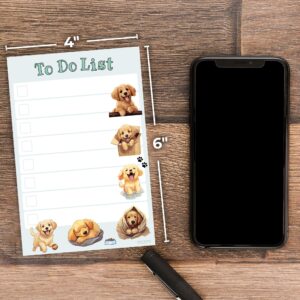 Golden Retriever Sticky Notepad to Do List | Kawaii Lover Gifts for Women | Office School Supply Dog Sticky Notes 4"x6" 50 pages