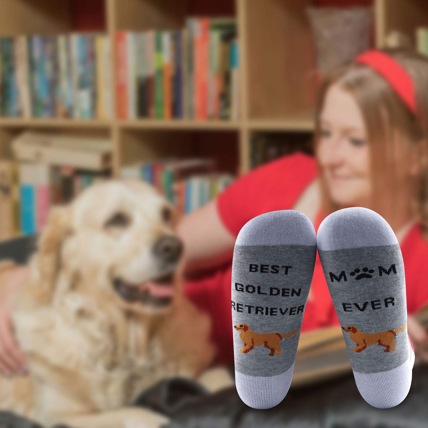 MBMSO 2 Pairs Best Golden Retriever Mom Ever Socks Golden Retriever Mom Gifts Dog Lover Gifts (2 Pairs Golden Retriever Mom Socks)