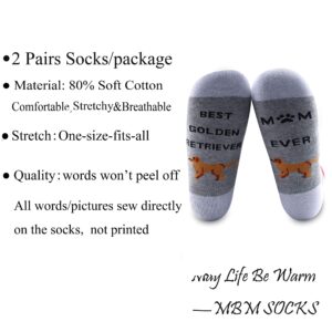 MBMSO 2 Pairs Best Golden Retriever Mom Ever Socks Golden Retriever Mom Gifts Dog Lover Gifts (2 Pairs Golden Retriever Mom Socks)