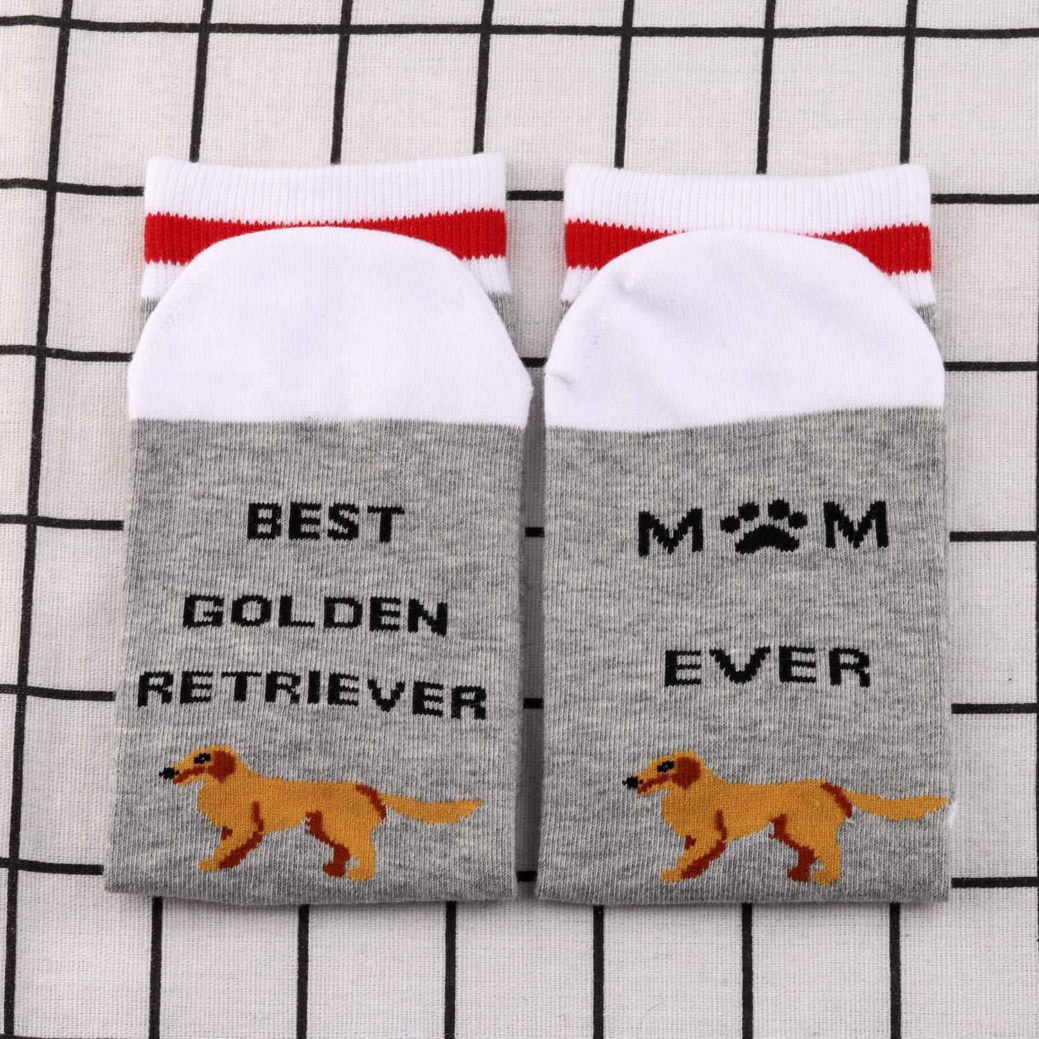 MBMSO 2 Pairs Best Golden Retriever Mom Ever Socks Golden Retriever Mom Gifts Dog Lover Gifts (2 Pairs Golden Retriever Mom Socks)