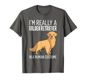 my human costume im a golden retriever dog halloween t-shirt