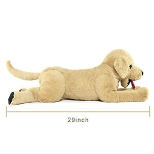 Lanmore 29" Dog Stuffed Animal Large Puppy Plush Golden Retriever Hugging Pillow for Kids Girlfriend Dogs, Gift for Birthday Christmas Valentine's Day Halloween(Light Brown)