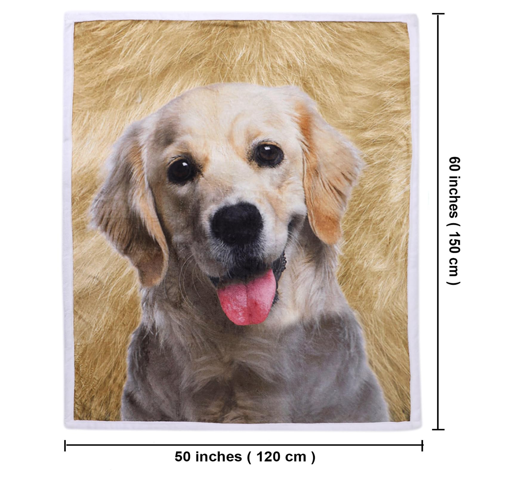 Zevrez Golden Retriever Blanket, Cute Golden Retriever Gifts Kids Throw Blanket with Dog on It Soft Flannel Blanket Gift for Golden Retriever Lovers Boys Girls Sofa Bed 48"x60"