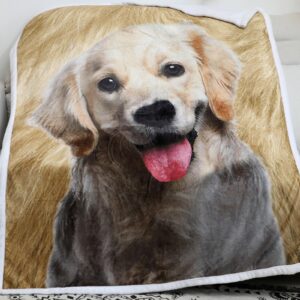 Zevrez Golden Retriever Blanket, Cute Golden Retriever Gifts Kids Throw Blanket with Dog on It Soft Flannel Blanket Gift for Golden Retriever Lovers Boys Girls Sofa Bed 48"x60"