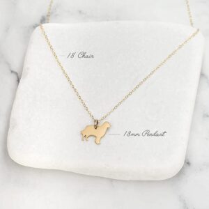 Sterling Silver 14k Gold/Rose Gold Necklace, Rottweiler, Great Dane, Pitbull, Border Collie, German Shepherd, Australian Shepherd, Doberman, Cocker Spaniel, Sterling Silver, No Gemstone