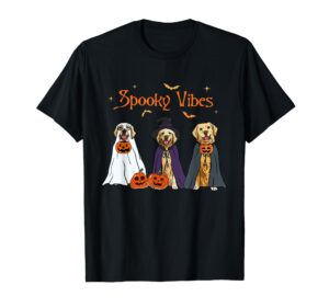 golden retriever ghost dogs halloween dog witch spooky vibes t-shirt