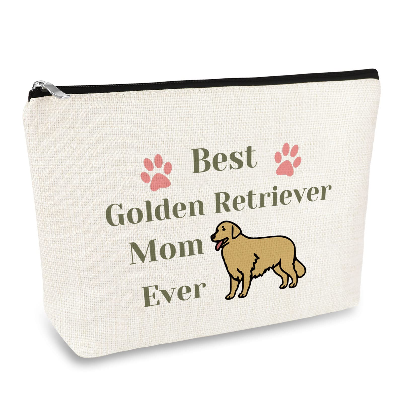 Golden Retriever Mom Gifts Makeup Bag Golden Retriever Lover Gift Golden Mom Cosmetic Bag Golden Retriever Owner Gift Dog Lover Gift for Women Mother's Day Birthday Christmas Gift for Her Travel Pouch