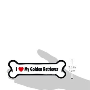 Imagine This Bone Car Magnet, I Love My Golden Retriever, 2-Inch by 7-Inch