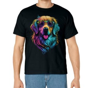 Colorful Golden Retriever Art - Dog Owner Canine Lover T-Shirt