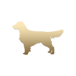 golden retriever gentle dog sticker vinyl decal notebook car window laptop 6" x 4" (gold)