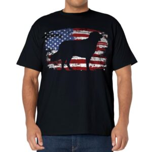 Golden Retriever Vintage USA Flag T-Shirt