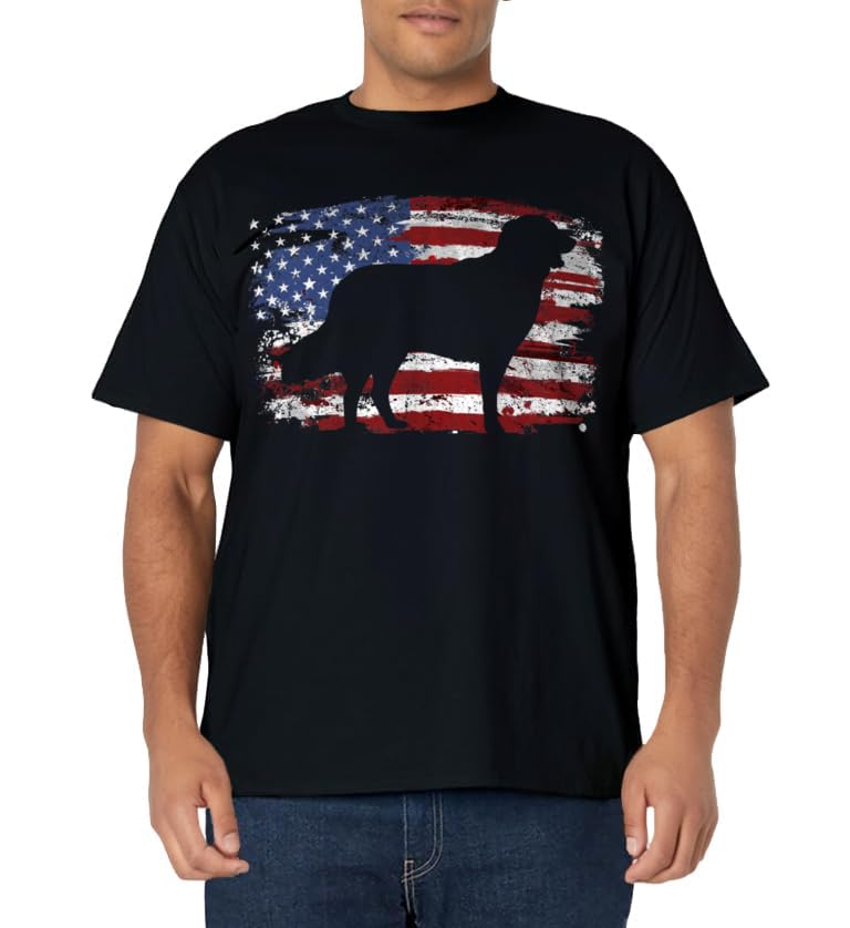 Golden Retriever Vintage USA Flag T-Shirt