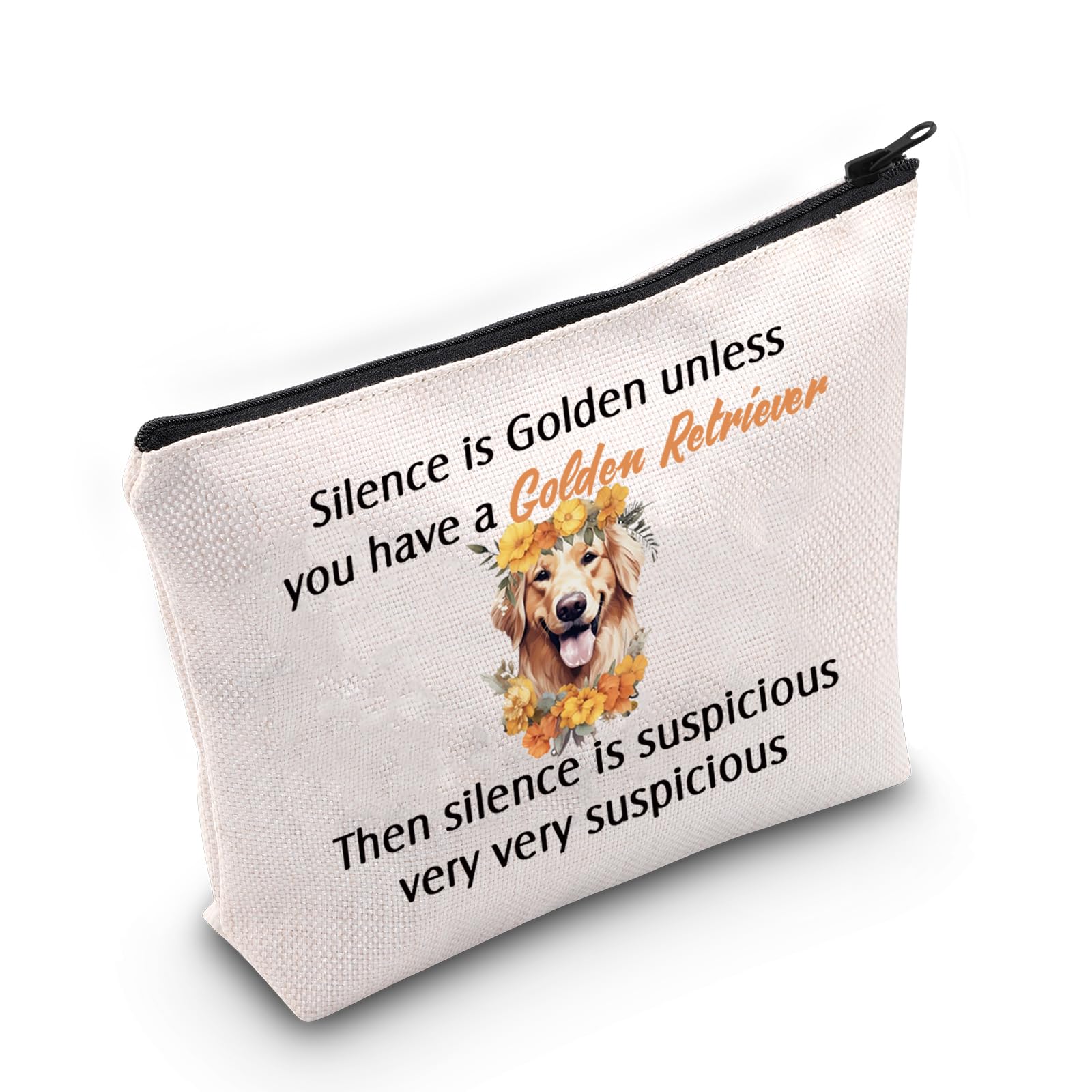 JNIAP Golden Retriever Cosmetic Bag Golden Retriever Gift For Women Owner Makeup Pouch Golden Retriever Lover Dog Travel Bag