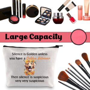 JNIAP Golden Retriever Cosmetic Bag Golden Retriever Gift For Women Owner Makeup Pouch Golden Retriever Lover Dog Travel Bag