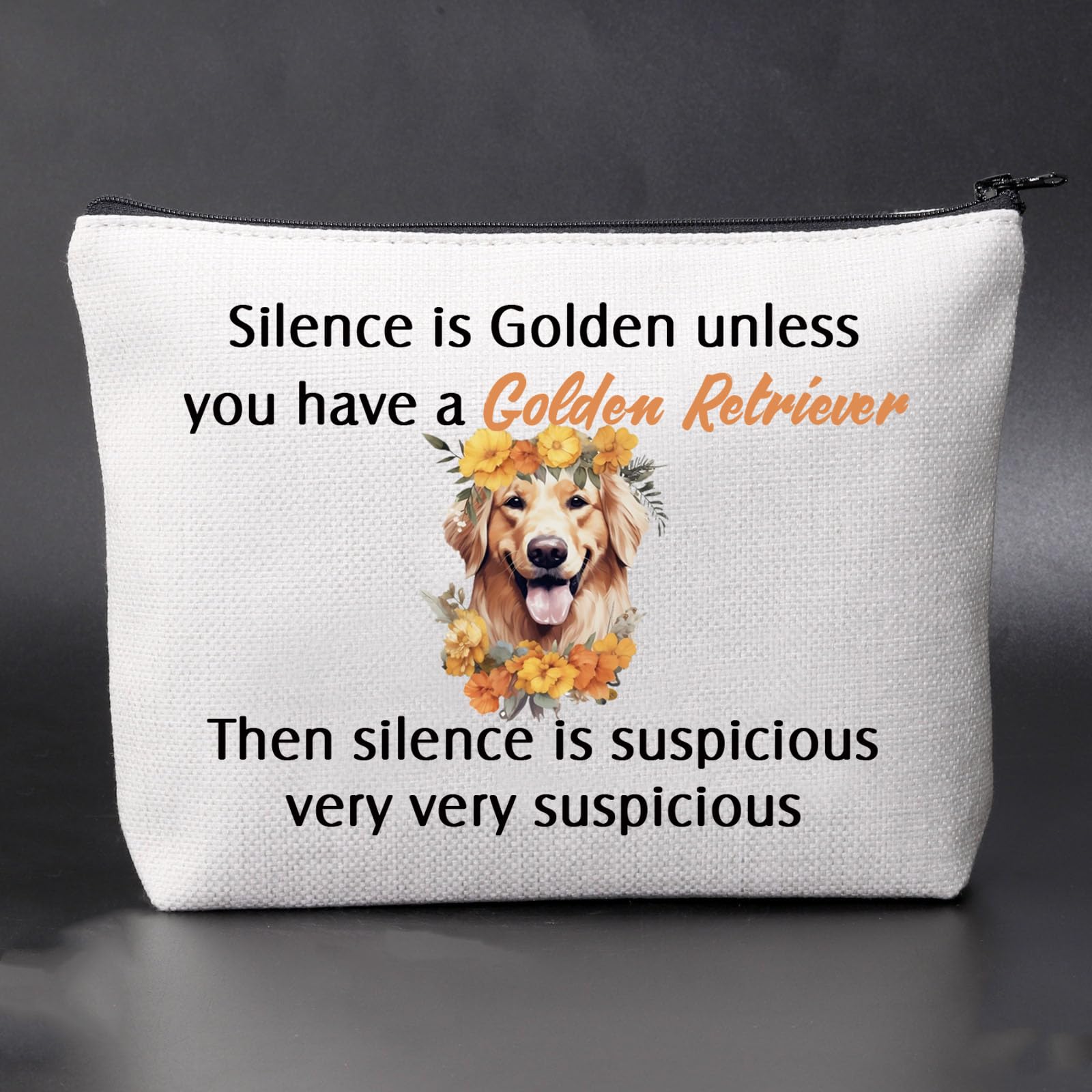 JNIAP Golden Retriever Cosmetic Bag Golden Retriever Gift For Women Owner Makeup Pouch Golden Retriever Lover Dog Travel Bag