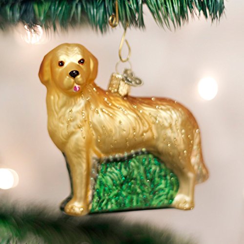 Old World Christmas Ornaments: Dog Collection Glass Blown Ornaments for Christmas Tree, Golden Retriever