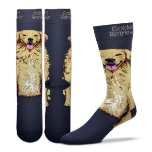 for bare feet fbf unisex-adult realistic dog breed sock, golden retriever realistic, one size