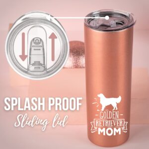 Onebttl Golden Retriever Mom Gifts, Skinny Tumbler for Golden Retriever Lovers, Women, Girl, Dog Lover and Dog Mom, 20oz, Rose Gold