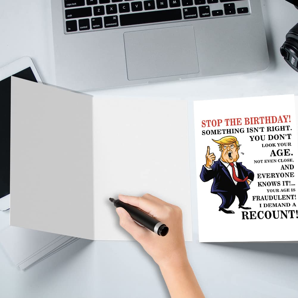 OJsensai Trump Birthday Card for friend, Naughty Birthday Card for Friend, Bday Greeting Cards For Brother Sister, Birthday Gifts For Boyfriend Girlfriend, Surprise With Sturdy Envelope