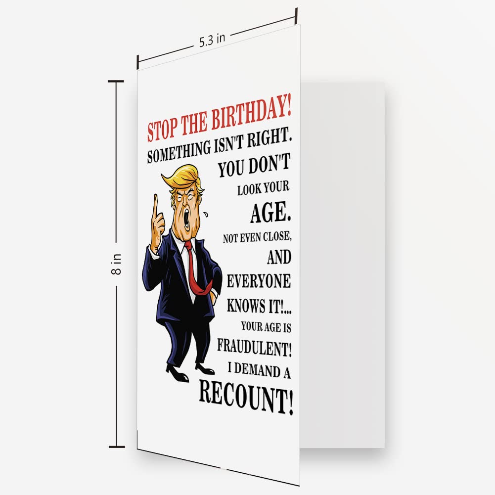 OJsensai Trump Birthday Card for friend, Naughty Birthday Card for Friend, Bday Greeting Cards For Brother Sister, Birthday Gifts For Boyfriend Girlfriend, Surprise With Sturdy Envelope