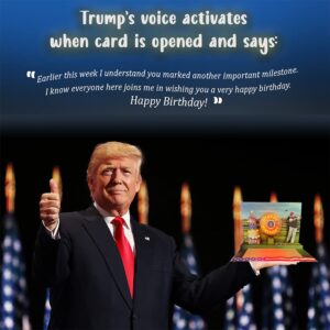 Donald Pop Up Birthday Card with Light & Sound – Pop Up Birthday Cards for Men, Golfing Funny Birthday Card for Men, Dad Card Says Happy Birthday in Trump's Real Voice, Best Birthday Card for Husband