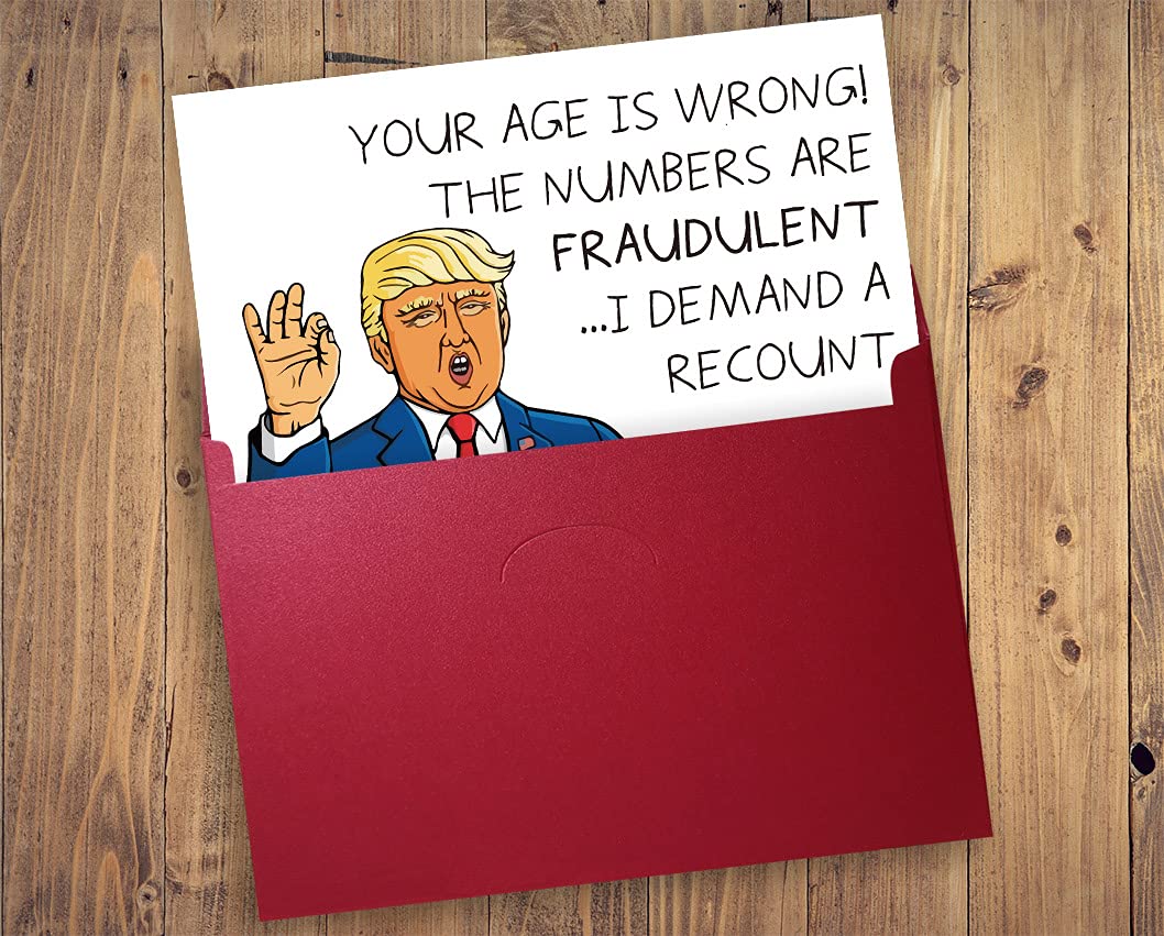 Joukfun Hilarious Donald Trump Recount Card, Humor Birthday Card, Card for 30th 40th 50th Him Her