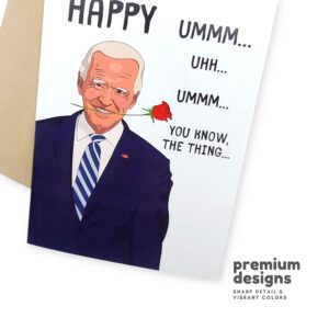 Sleazy Greetings: Funny Romantic Card, Joe Biden Stuttering, Blank Inside, 5x7 Inches, Made in USA